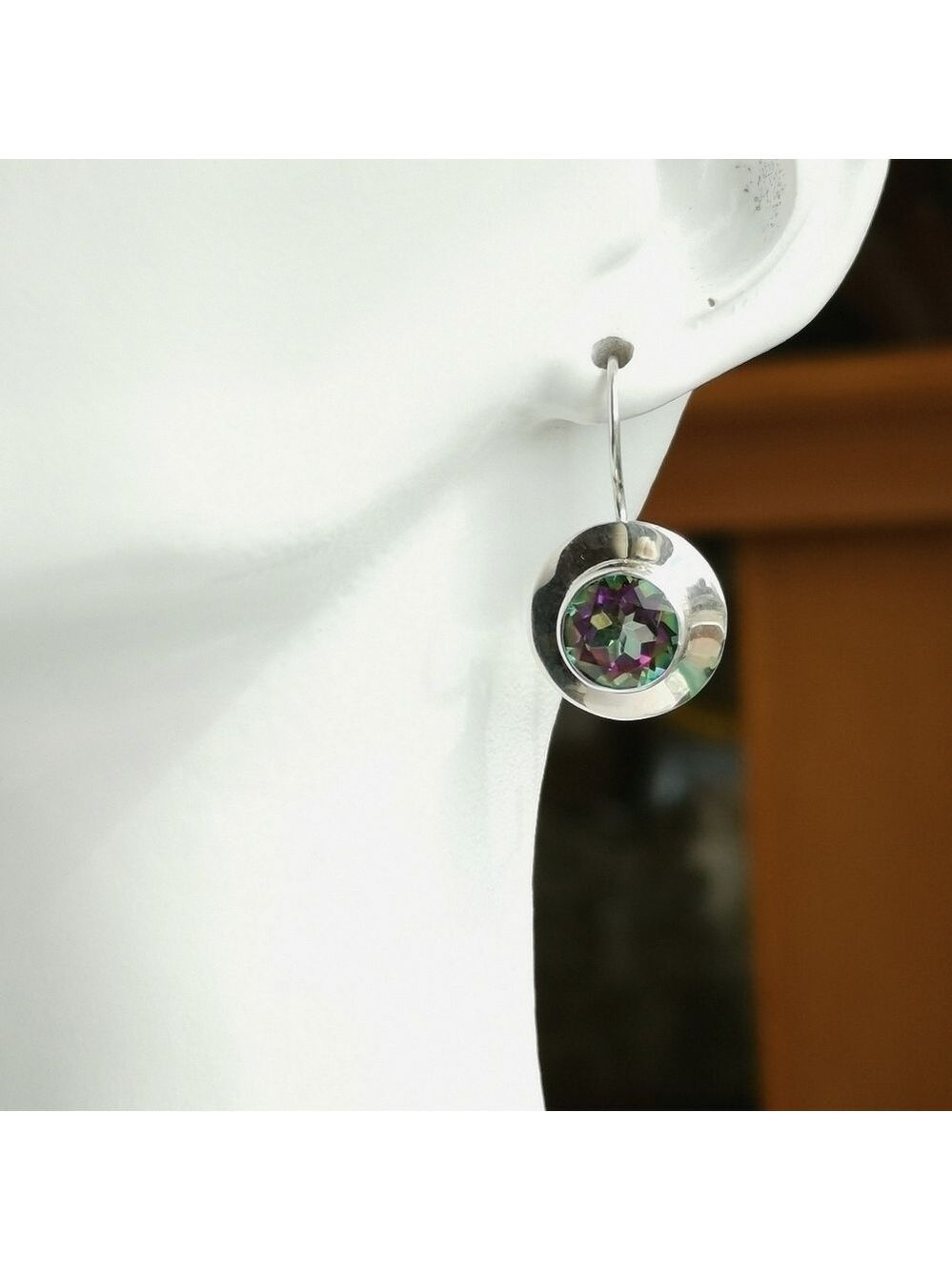 Sterling Silver Mystic Topaz Earrings - Picture 7 of 8